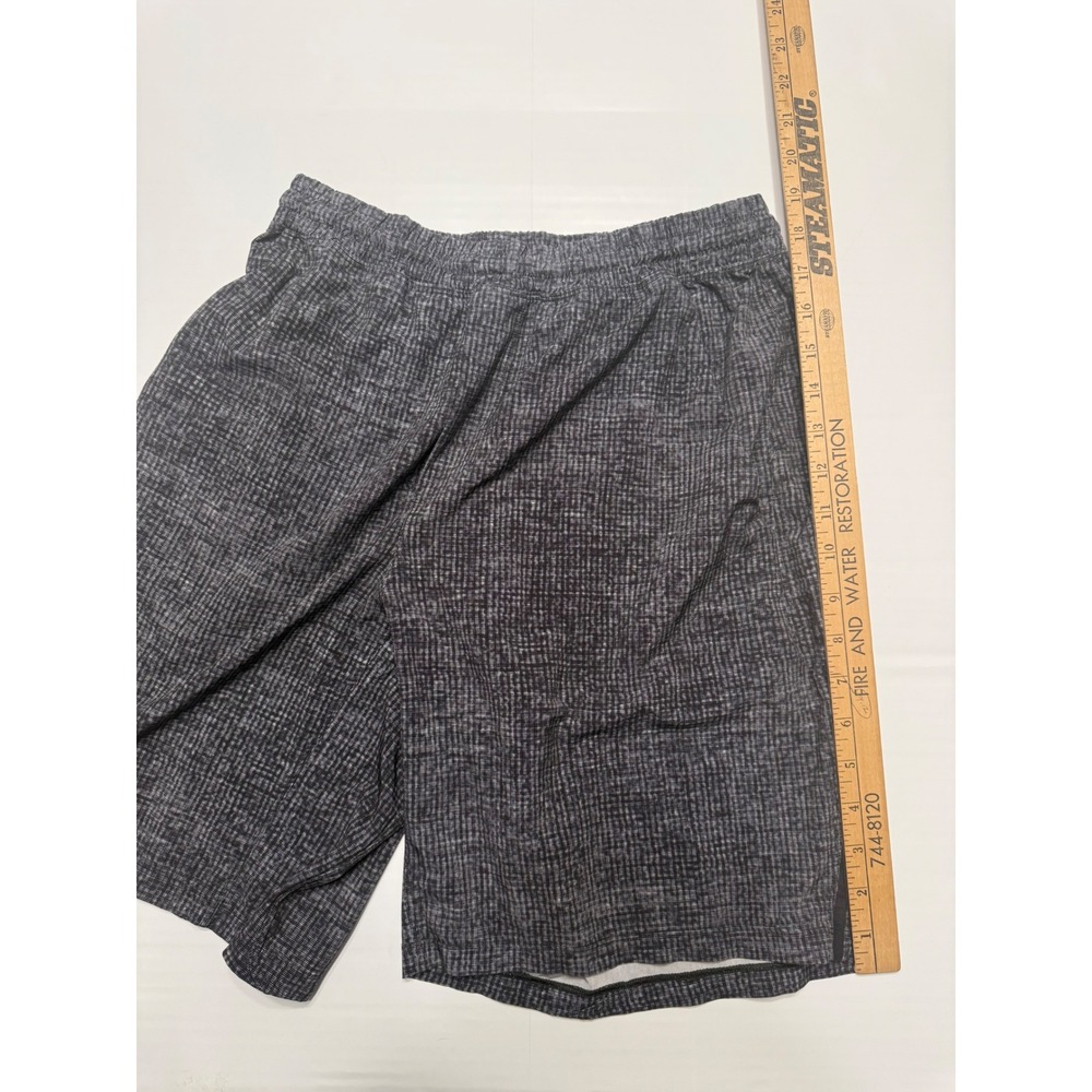 Lululemon Mens‎ Grey Grid Textured Athletic Training Running Shorts Size M - Picture 5 of 8